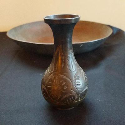 Antique Persian/Indo-Persian Tinned Copper & Engraved Brass Set