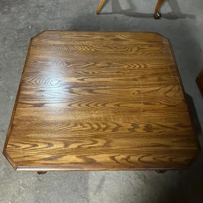 Oak Wood Octagonal Side Table with Turned Legs