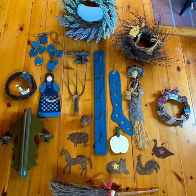 Primitive Country Decor - Rustic Farmhouse Wood, Twigs & Americana Accents