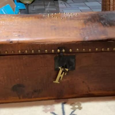 Antiqute Dome-Top Immigrant Trunk – Brass Tack Detailing & Original Patina