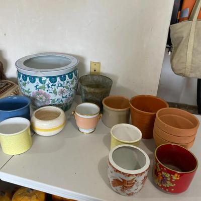 Decorative Garden Planter Assortment – Ceramic, Terracotta, & Chinoiserie Styles