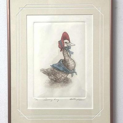 Martha Hinson Signed Limited Edition Print "Goosey Lucy" – #265/300 Framed