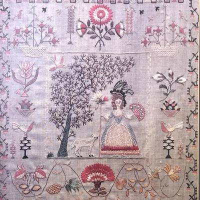 Large Framed Reproduction Sampler – Jane Ballard 1799 – Worcester Art Museum Design