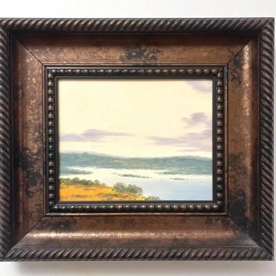 Original Landscape Oil Painting - Hand-Painted Scenic Vista in Ornate Gilded Frame w/ COA 
