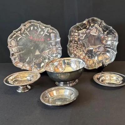 Vintage Silver-Plated Serving Bowls & Platter