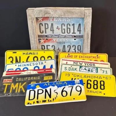 Vintage License Plates From Different US States