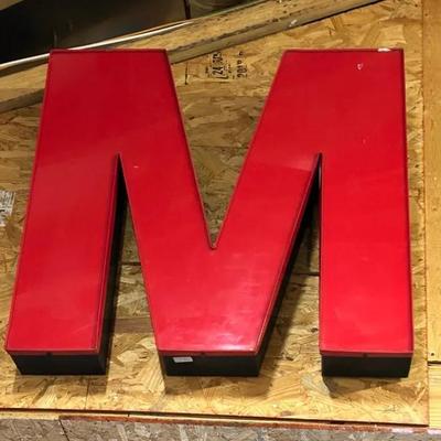 Red Large “M” Sign Decor 