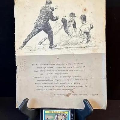 Ford Motor Co. Pittsburgh Pirates "Baseball Portfolio" Of Six Lithographs Drawings