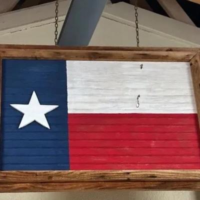 Wooden Texas Flag Decor 