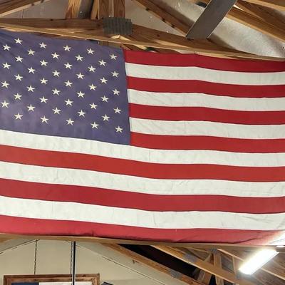 Wood Framed American Flag