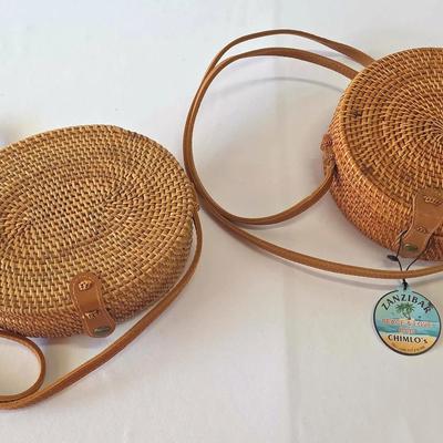 Chimlo's Round And Oval Rattan Crossbody Handbag