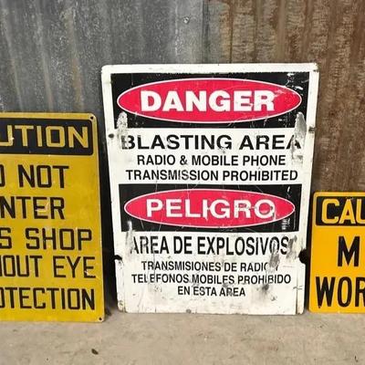 Collection Of Aluminum Work Signs 