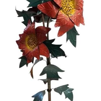 Tall Metal Garden Flower Decor From Mexico 