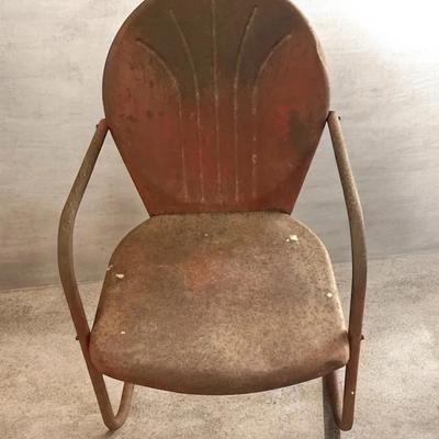 Vintage Metal Shellback Lawn Chair