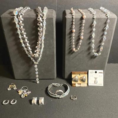 Silver And Jewel Tone Costume Jewelry
