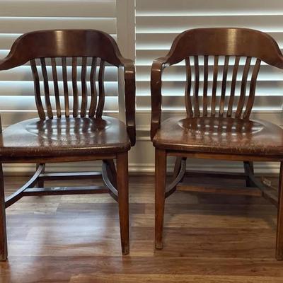 2 Vintage Bankers Chairs