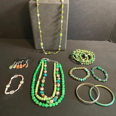 Lot Of Green Jewelry 