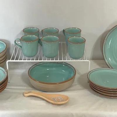 Southwest Set Of Plates, Bowls, Coffee Cups And Serving Bowl