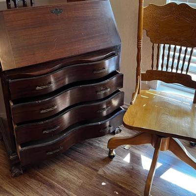 Antique Secretary and Office Chair