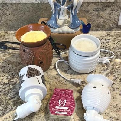 Lot Of Scentsy Canisters And Angel Decor