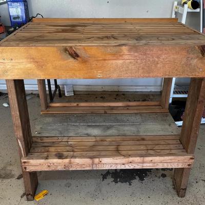 Wooden Garage Work Table