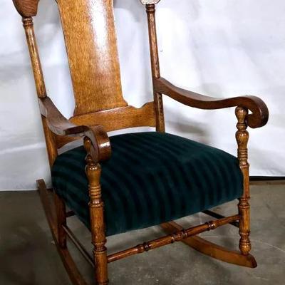 Antique Oak Rocking Chair 