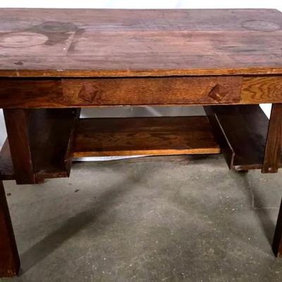 Antique Wooden Desk with Drawer