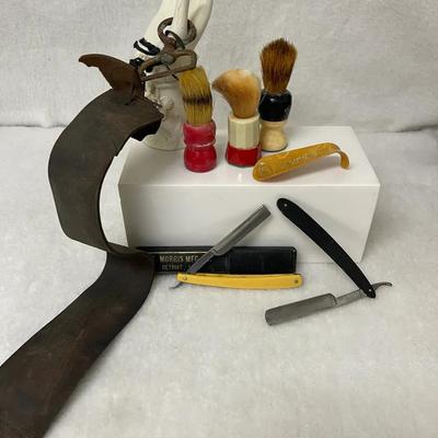 Vintage Straight Razors, Sharpening Strop, and More