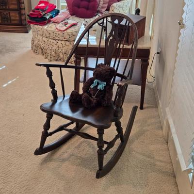 Sale Photo Thumbnail #71: Antique Windsor Rocking Chair