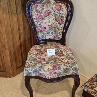 Sale Photo Thumbnail #20: Victorian Parlor Style Chair with Footrest