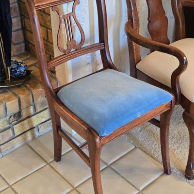 Sale Photo Thumbnail #9: Duncan Phyfe-style Mahogany Lyre-back Chair 