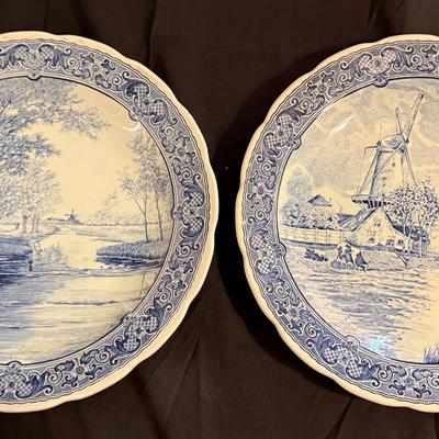 2 Vintage  Delft-style plates made by Boch 