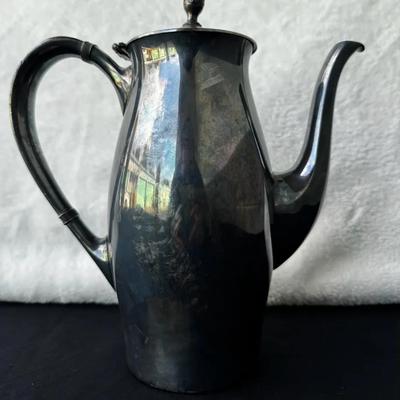 Vintage Gorham Silverplate Coffee Pot – Pinecone Finial – Hinged Lid