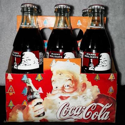 1994 Coca-Cola “Happy Holidays” Santa Commemorative Glass Bottles – Full 6-Pack w/ Carrier