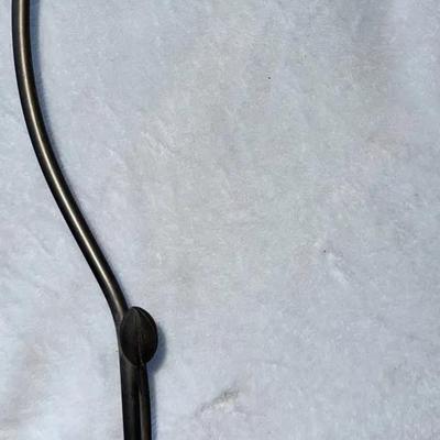 Vintage Cast Metal Leaf Table Lamp – Art Nouveau Style Floral Stem Design