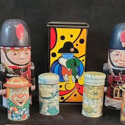 Vintage Cap Tins: Collectible Lidded Tin Box Company Storage Canisters