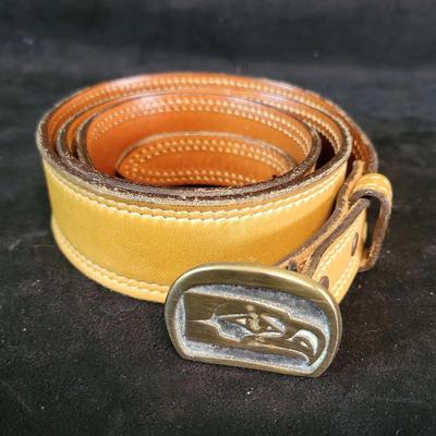 Bona Allen Cowhide Belt/Seahawk Buckle