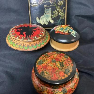 Hand-Painted Lacquer Boxes 