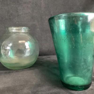 Green Art Glass Vase