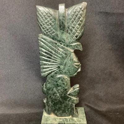 Green Stone Mayan Inspired Statue 