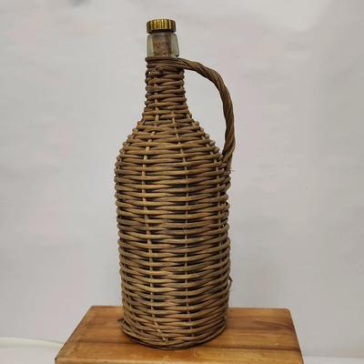 Wicker Wrapped Liquor Bottle 