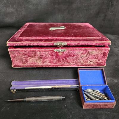 Victorian Writing Slope Lap Desk w/ Accessories | c. Late 1800s