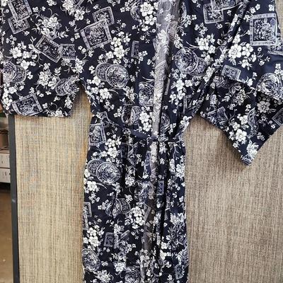 Dark Floral Robe from Neiman Marcus 1970s-1980s