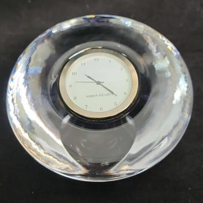 Simon Pearce Clear Glass Desk Clock – Contemporary (c. 1990s–2000s)