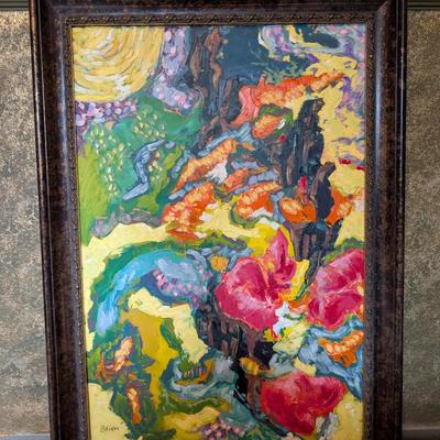 Abstract Expressionism-Original Oil Untitled by K Bacon 