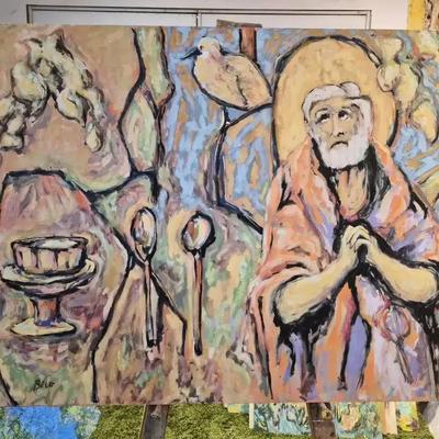 Man and Bird-Untitled Original from K Bacon 