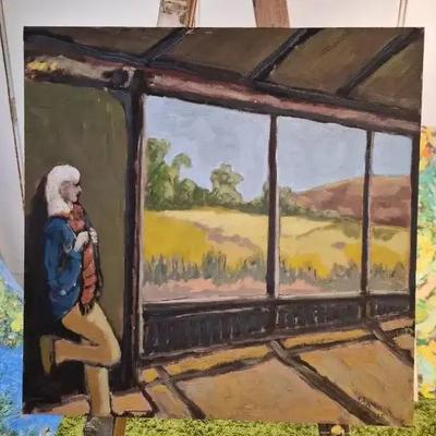 "At Her Window" Original Oil K Bacon 