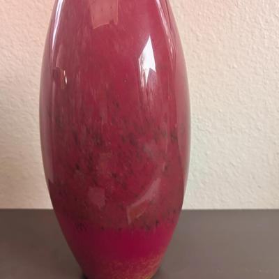 Rose/Orange Art Glass Vase