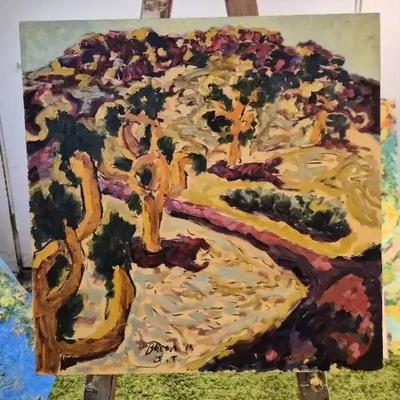 "Yucca Trees" K. Bacon Oil on Board 02/22/15