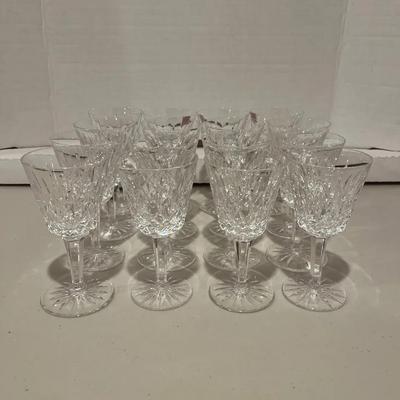 WATERFORD CRYSTAL LISMORE 5 7/8" CLARET WINE GLASSES Signed SET OF 16